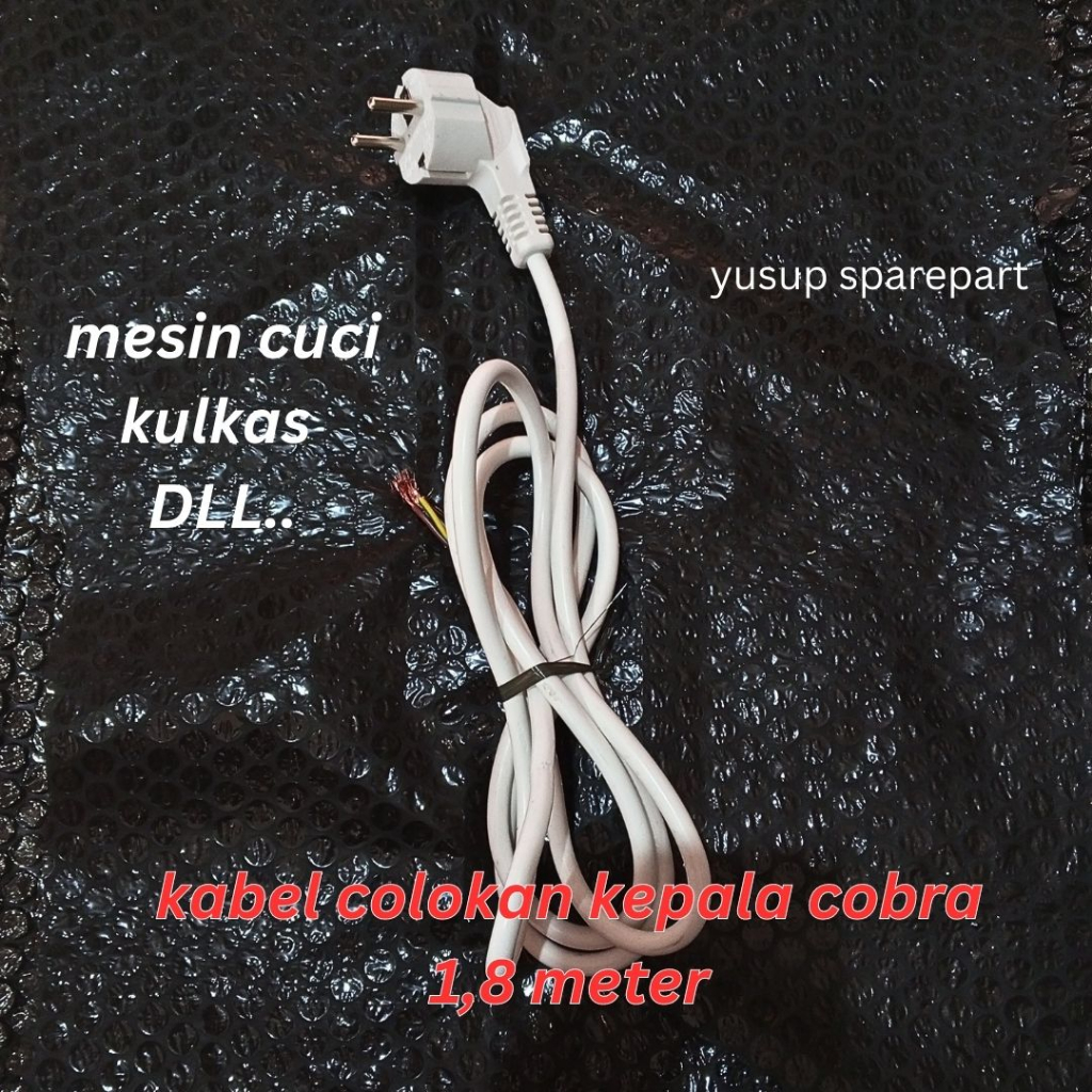 KABEL COLOKAN MESIN CUCI, KULKAS DLL. 1,8 METER TEMBAGA