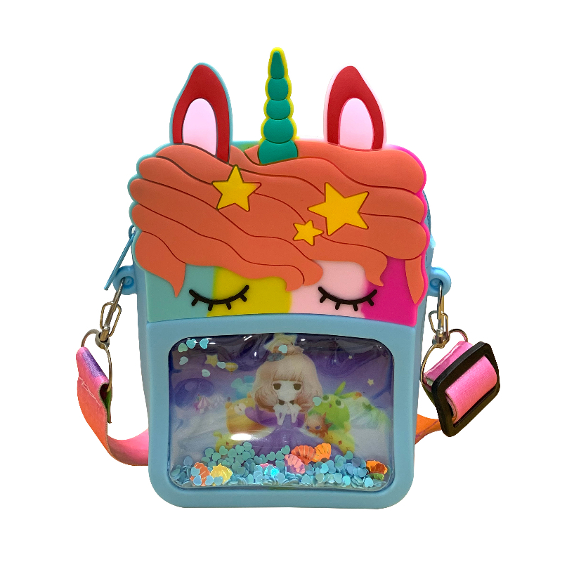 Tas Selempang anak unicorn import manik manik FROZEN korean style