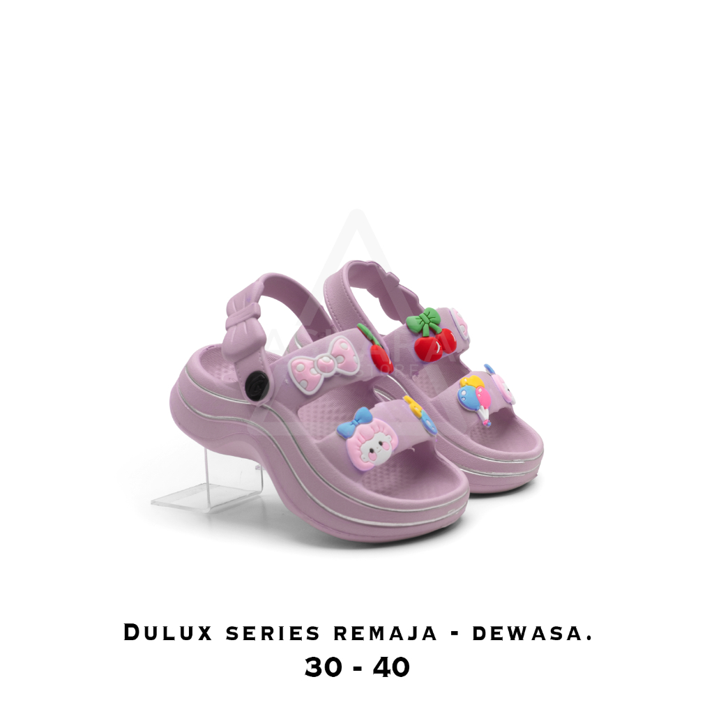 Askara Dulux - sandal anak perempuan bandua tali belakang 5 - 8 Tahun model jibbitz lucu