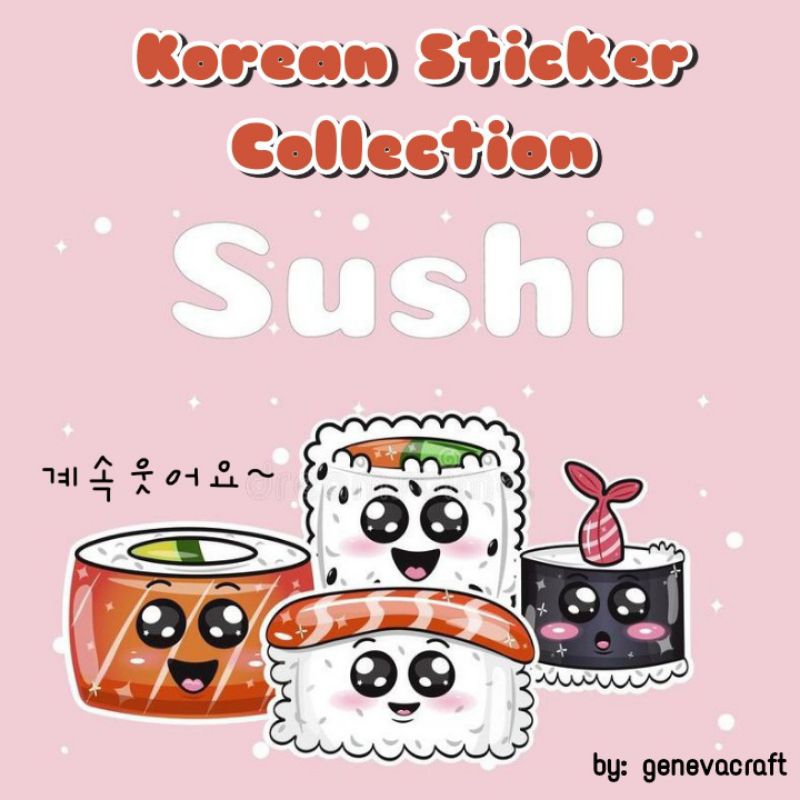 

19pcs Stiker sushi kawai lucu stiker waterproof | stiker tumbler | stiker dekorasi anti air