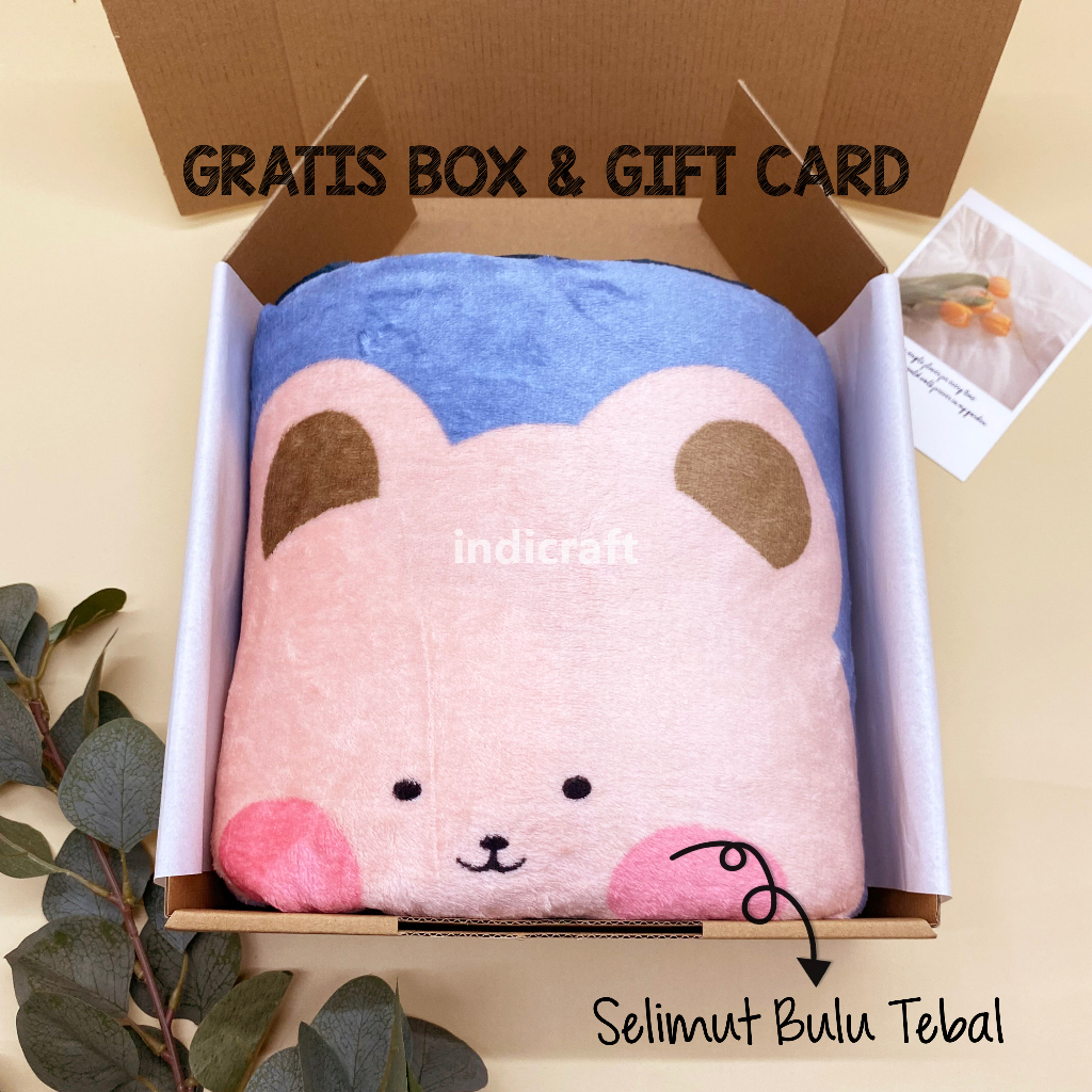 Kado Pernikahan Selimut Bulu Tebal / Hampers Selimut Hadiah Pernikahan / Wedding Gift Box