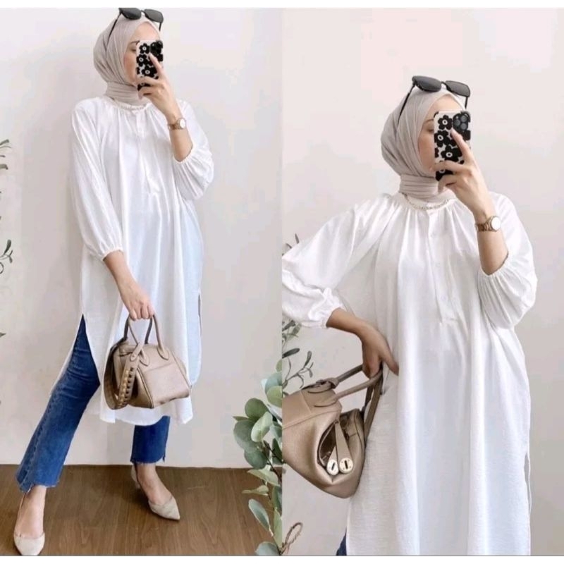 Meisa Tunik |Tunik Crinkle|Pakaian Muslim Wanita