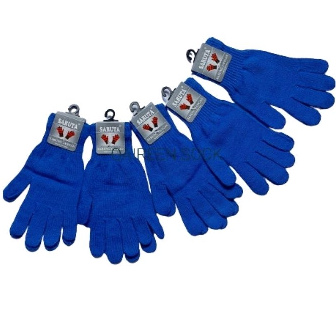 1PASANG SARUNG TANGAN RAJUT.FUL POLOS.BIRU TUA.MOTOR.PRIA WANITA DEWASA
