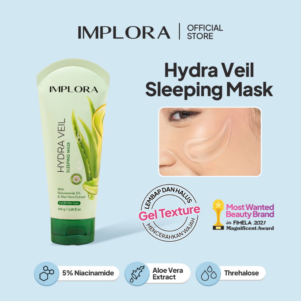 [HEMAT 10K] Implora Hydra Veil Sleeping Mask + Crystalice Eye Serum