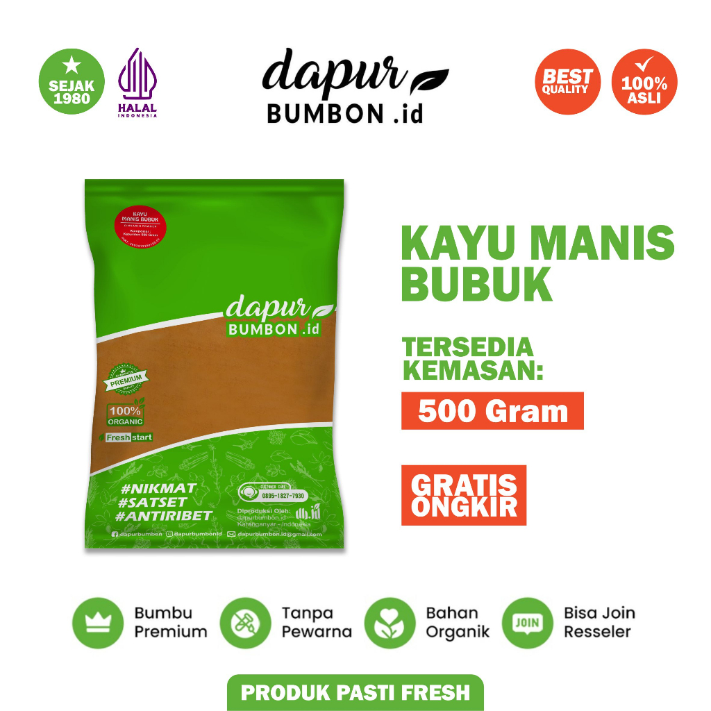 

Kayu Manis Bubuk 500 Gram Bumbu Dapur Cinnamon Powder Original 100% Original Rempah Masakan Asli Tanpa Campuran Berkualitas