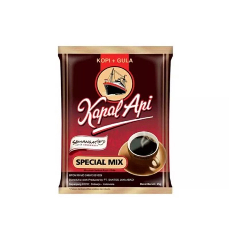 

KAPALAPI Kapal Api Special Mix Kopi+Gula | Kapal Api Special Mix Gula Aren | Kapal Api Spesial Mix Gula Mantap 25gram - sachetan