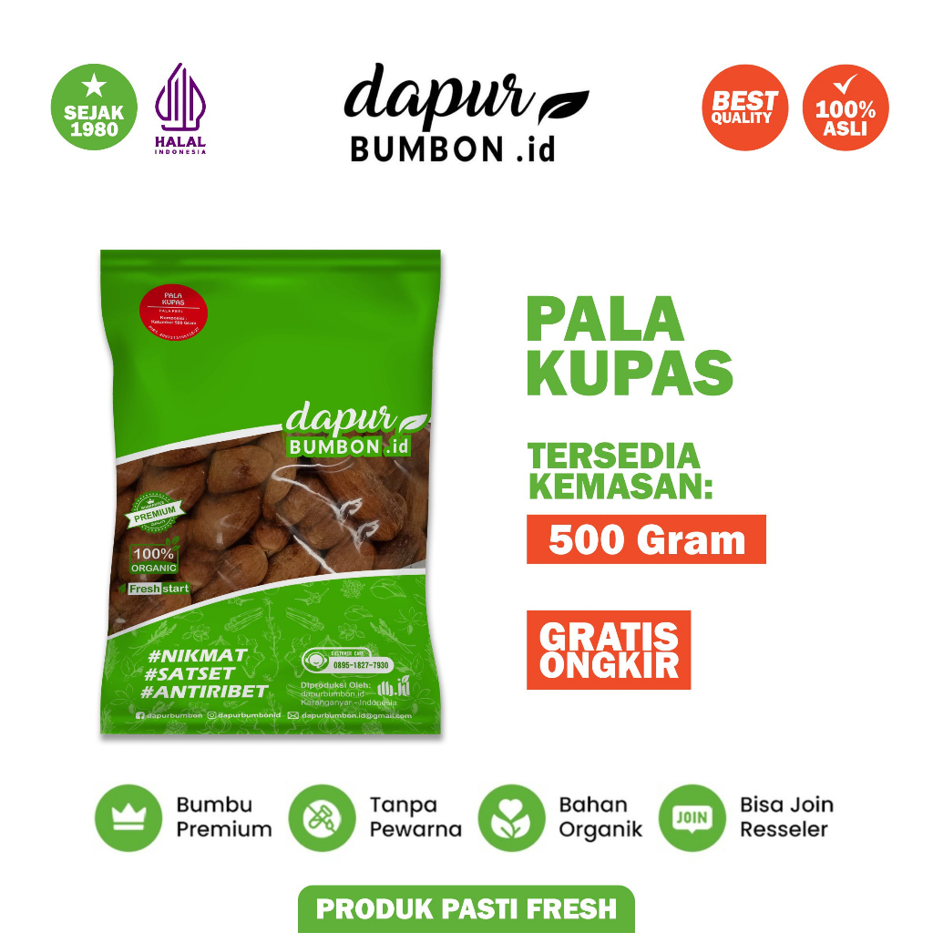 

Pala Kupas Super Plastik 500 Gram Peeled Nutmeg 100% Original Rempah Masakan Asli Berkualitas