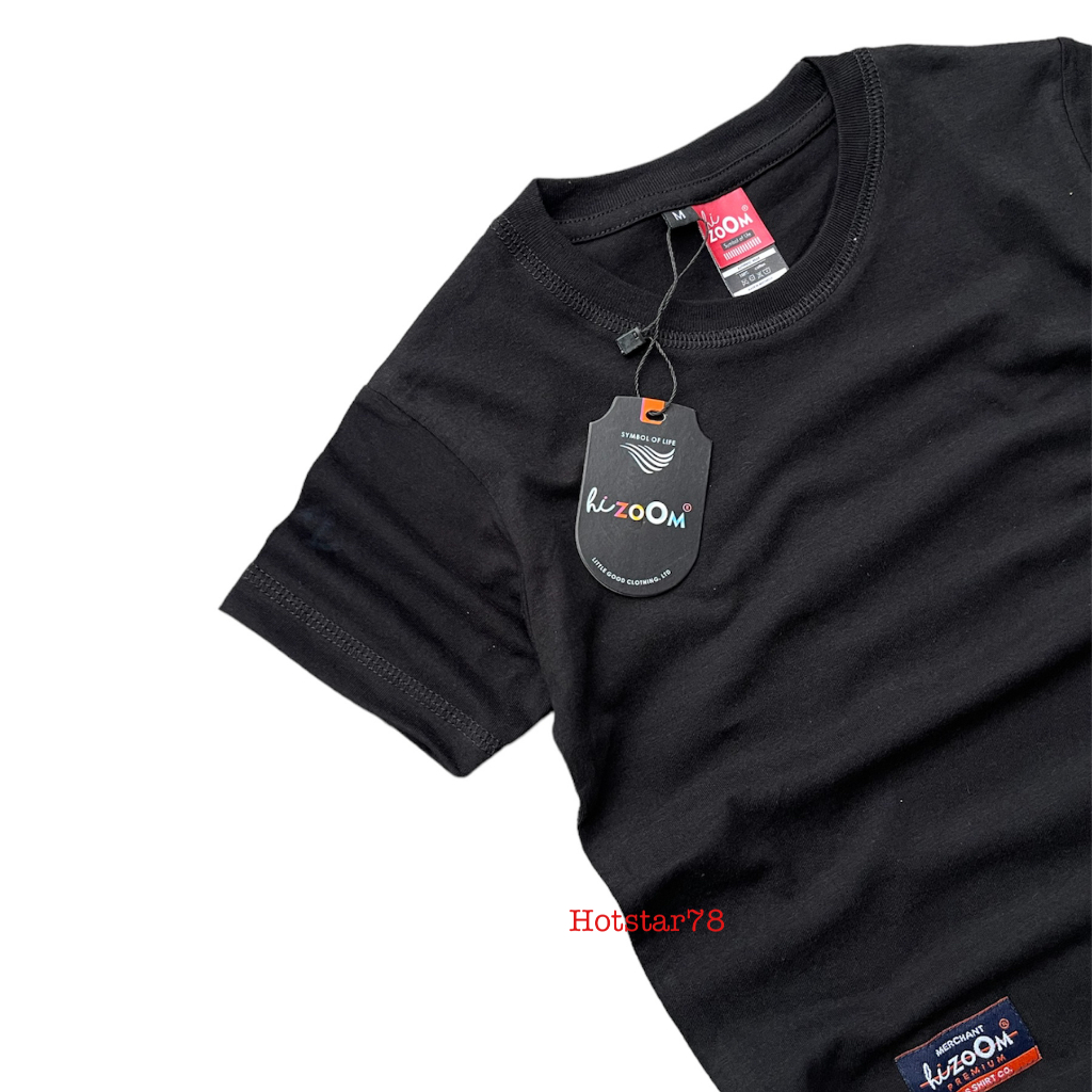 hizoOM  Baju Kaos Hitam  Polos Anak Laki - Laki &amp; Perempuan Usia  1-12 Tahun Bahan Katun Premium