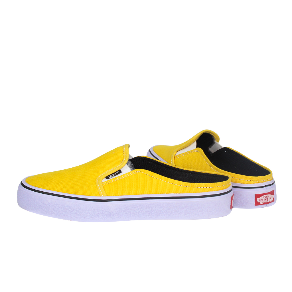 Vans Sepatu Sandal Bustong Slip On Pria Tanpa Tali Kuning Slop Casual Kanvas Cowok Simpel