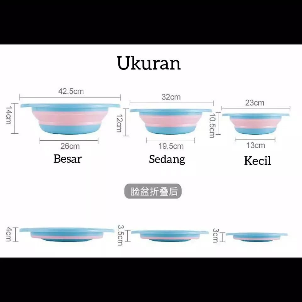 Baskom Plastik Lipat / Portable Silikon Baskom / Baskom Lipat Portabel Multifungsi
