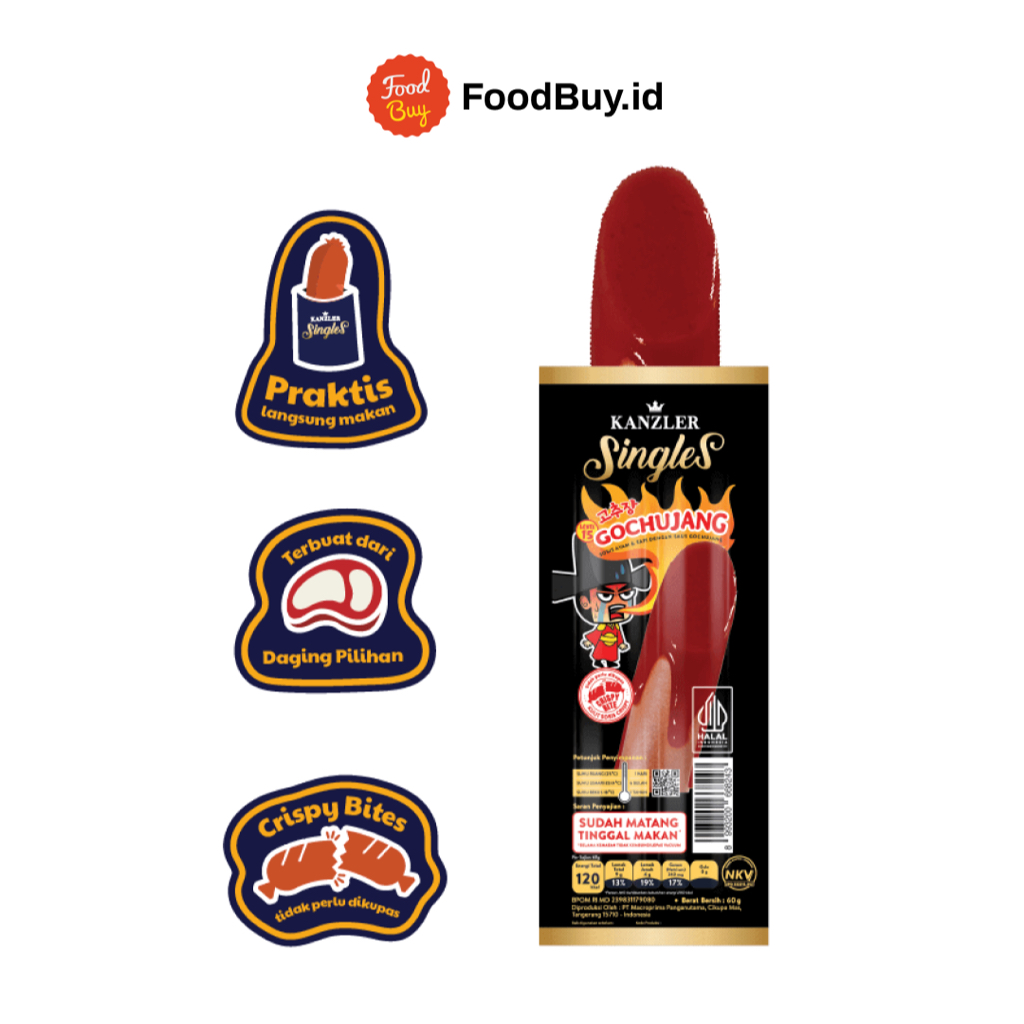 

Kanzler Singles Sosis Ayam & Sapi dengan Saus Gochujang 60 gr