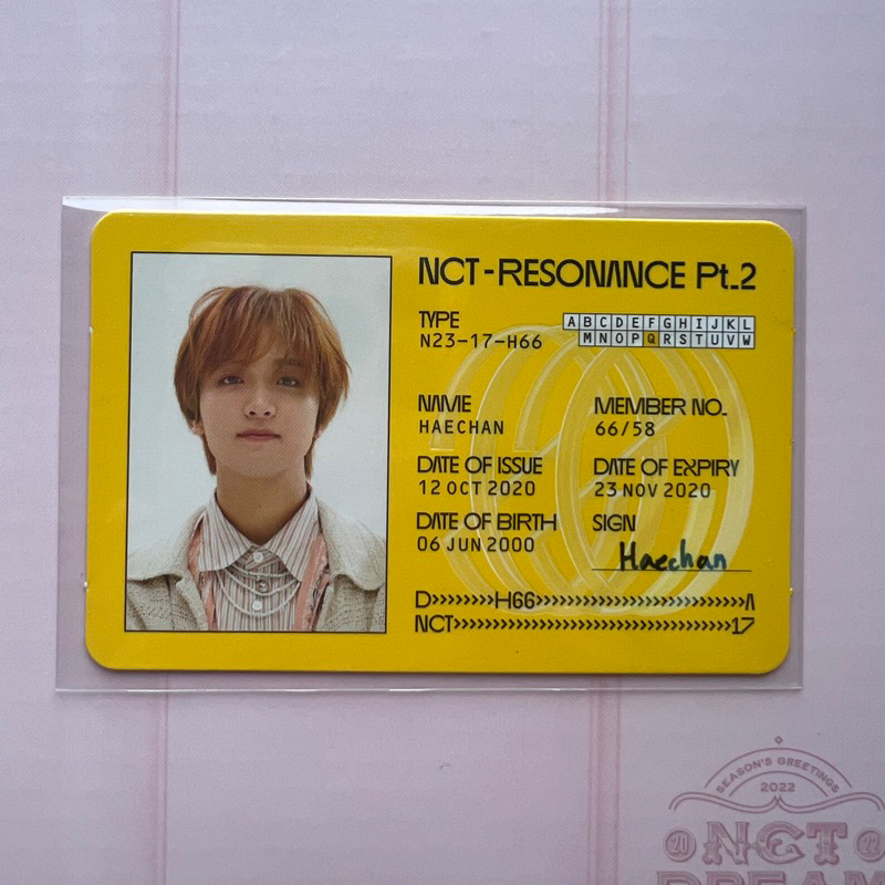 Haechan id card resonance nct 2020 pc photocard