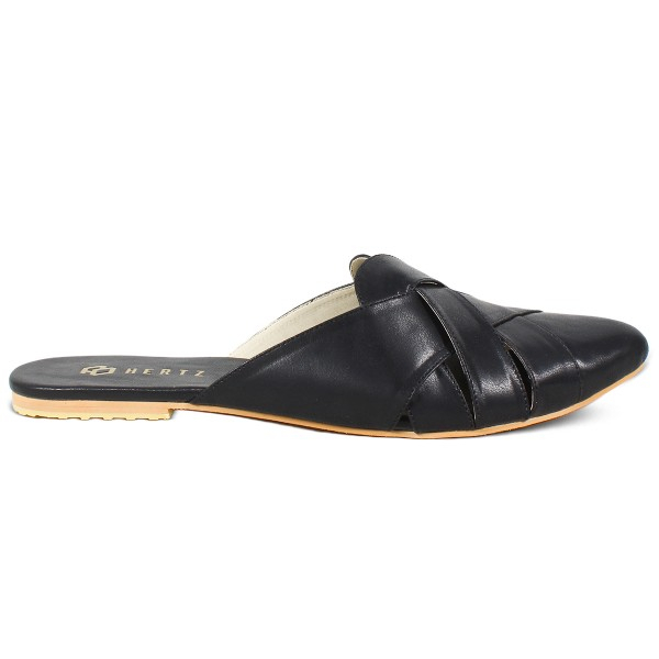 Sandal Bustong Wanita Terbaru H 3796 Brand Hertz Sandal Slip On Santai Jalan Jalan Harga Murah Berkualitas - Hitam