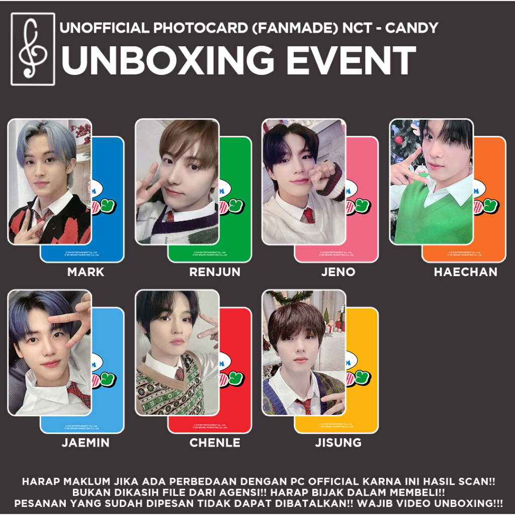 [REPLIKA NCT DREAM] CANDY UNBOXING EVENT PHOTOCARD UNOFFICIAL