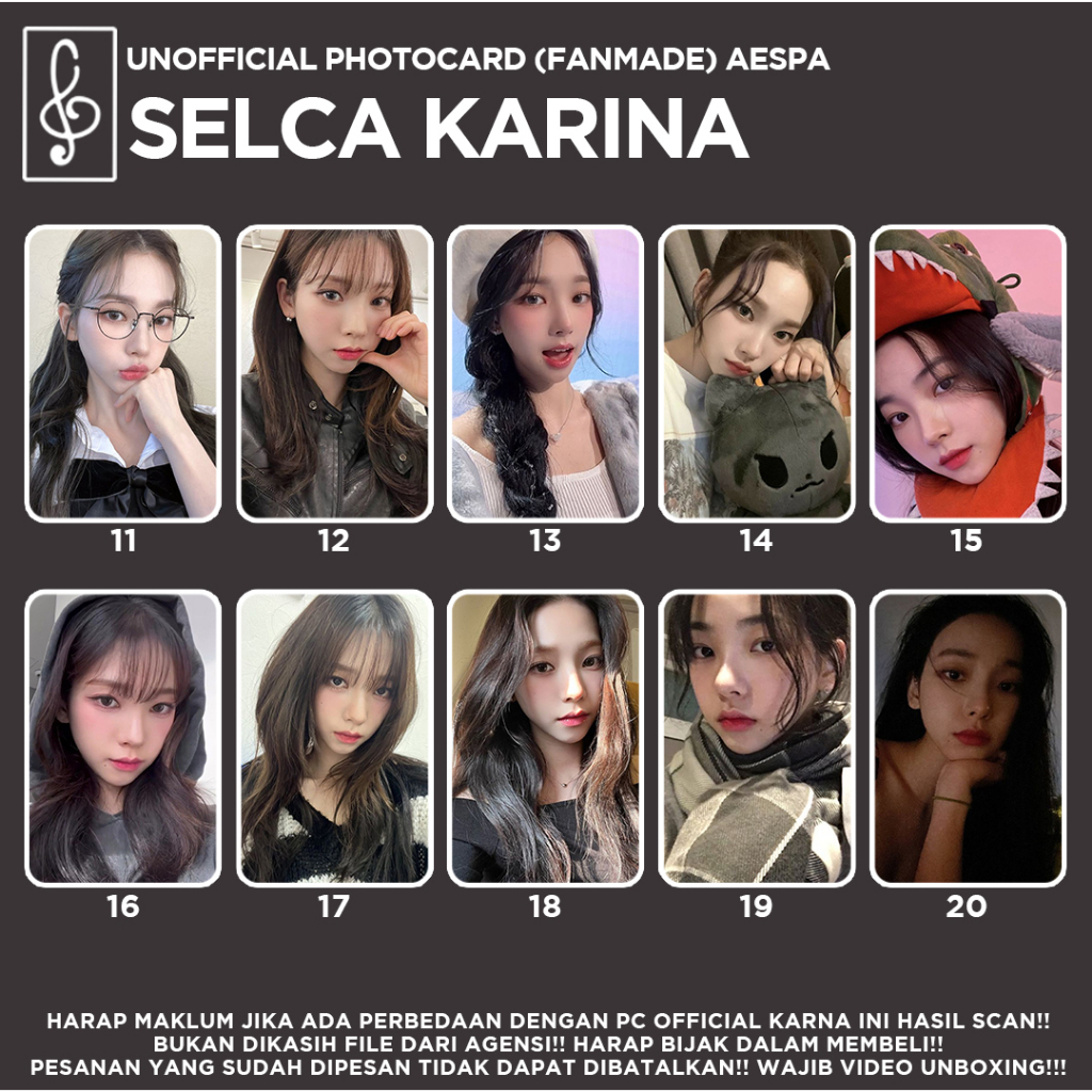 [AESPA] SELCA KARINA PHOTOCARD UNOFFICIAL