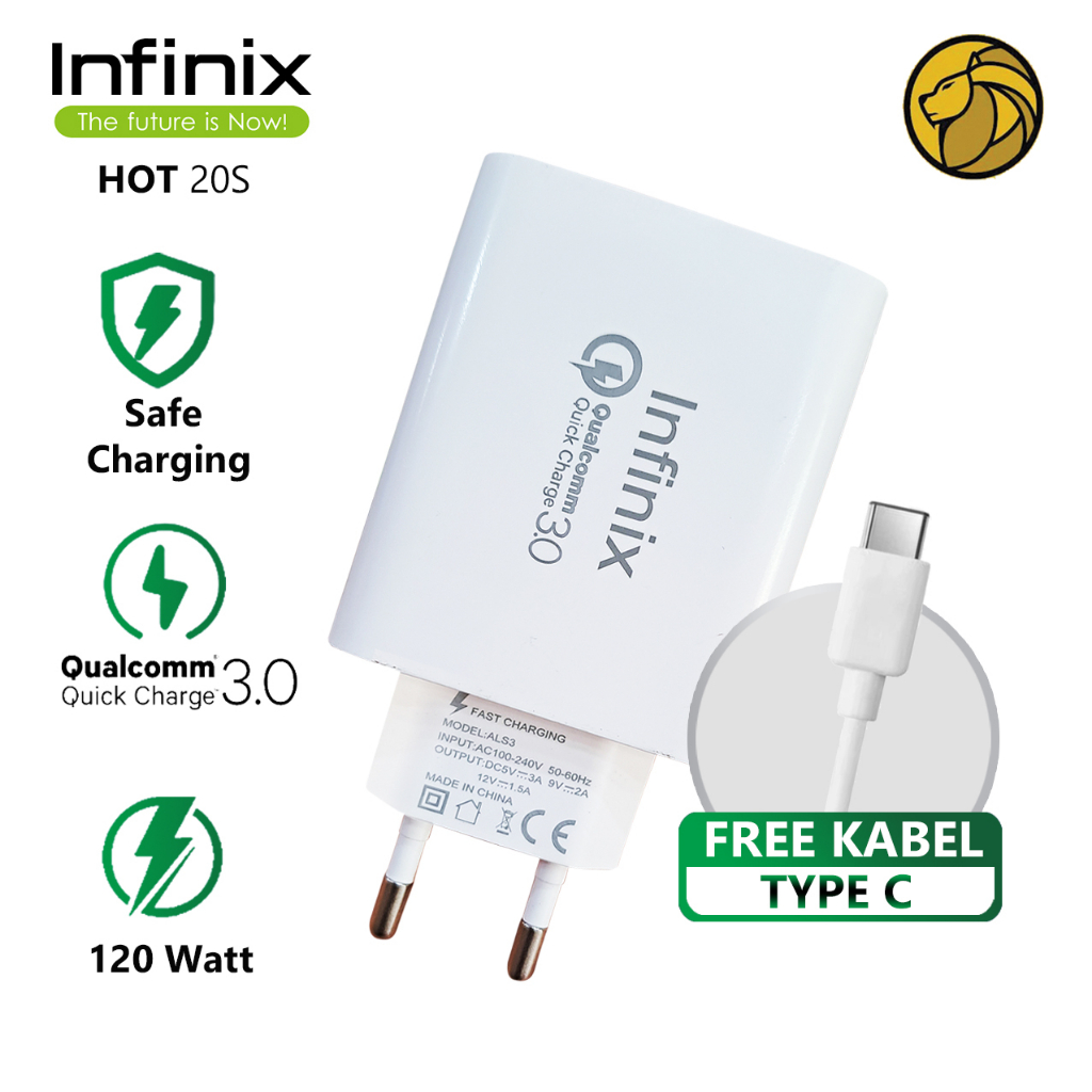 Charger Original Infinix HOT 20S Qualcomm 3.0 120W Micro - Type C