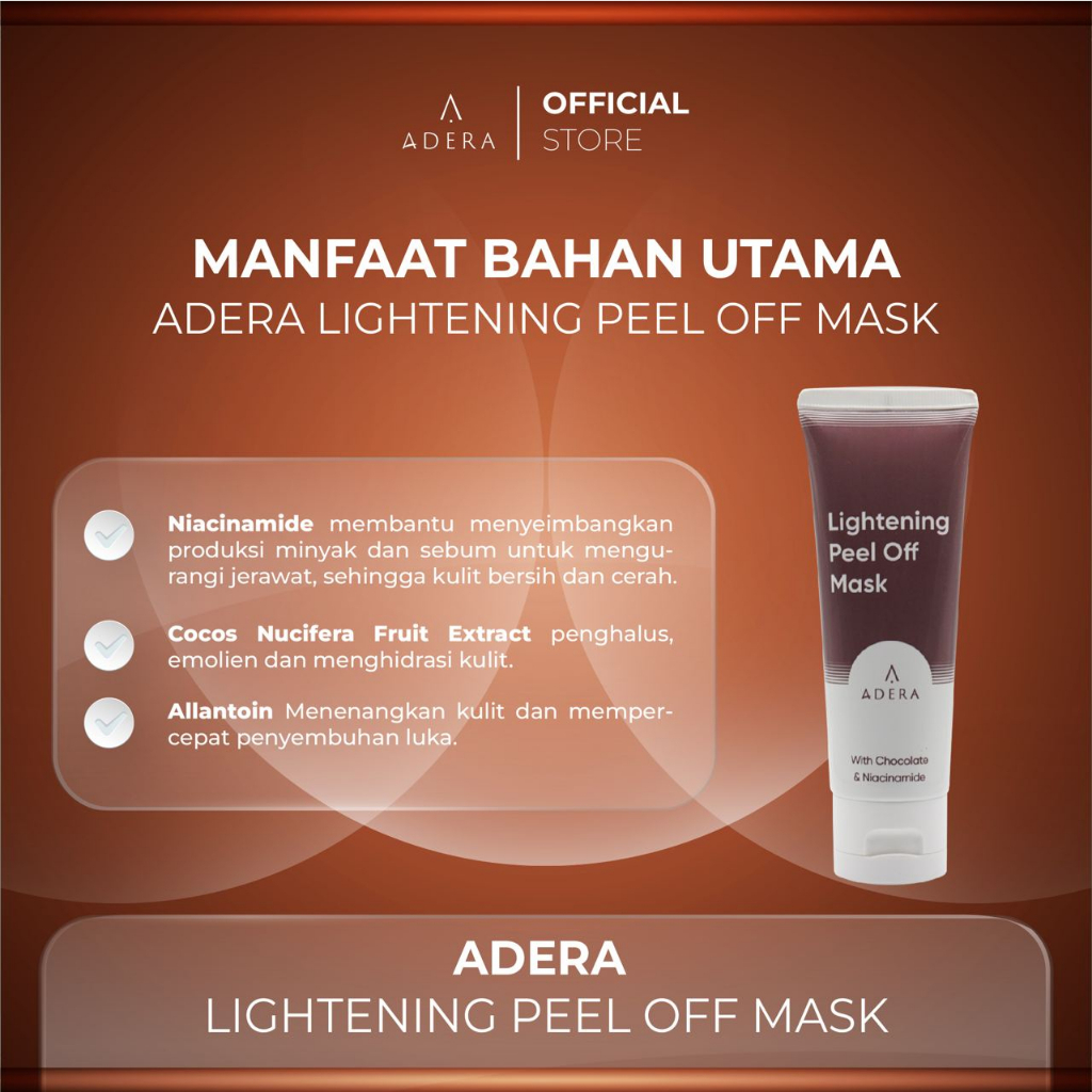 ADERA Lightening Peel Off Mask Mencerahkan Kulit