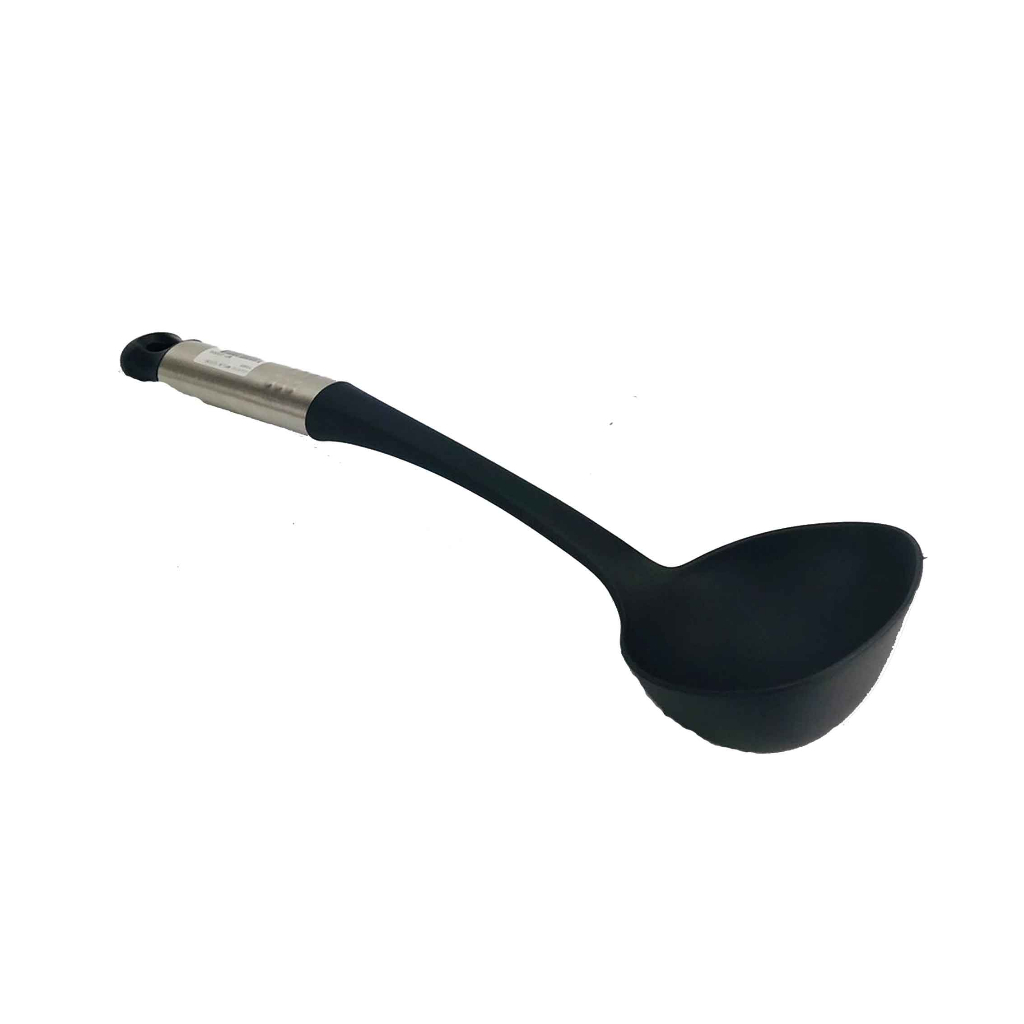 Mylon Slotted Turner / Spatula Bulat / Gagang Stainlees