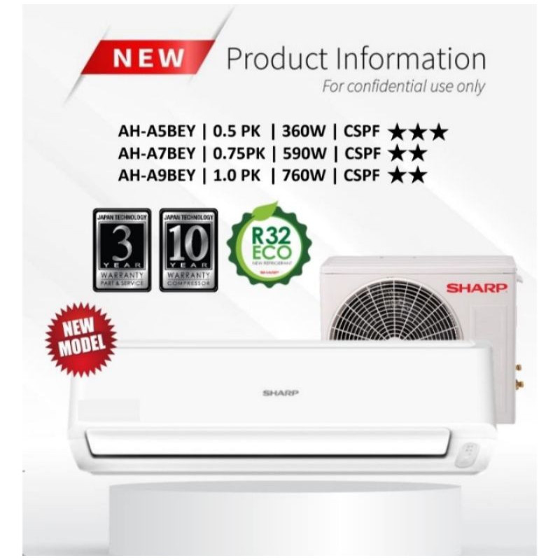 AC SHARP AH-A7BEY NEW 3/4PK LOWWATT + PASANG DEPOK