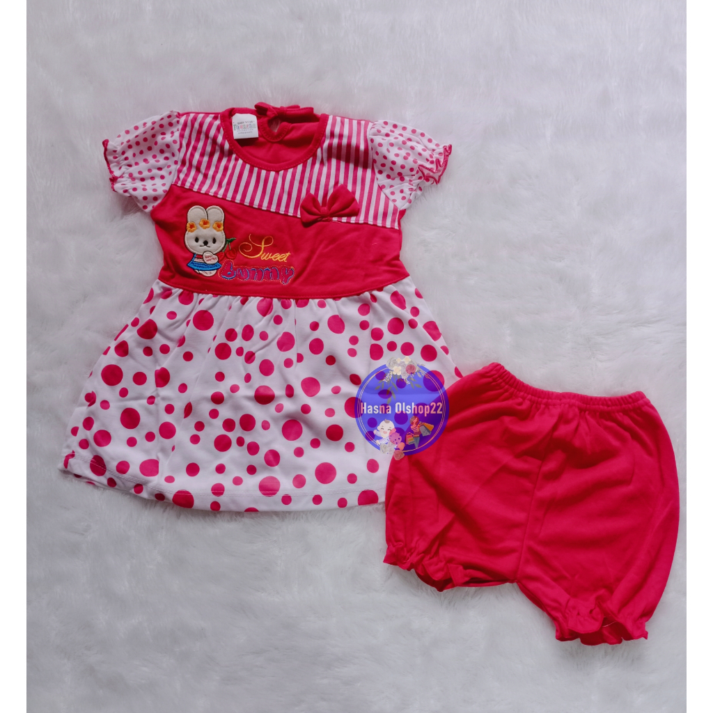 Setelan Dress Bayi 3-18 Bulan, Baju Rok Anak Perempuan Lucu, Elegan, Murah, Berkualitas