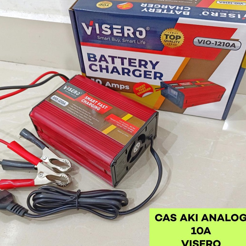 CHARGER CHARGE CASAN PENGECAS CAS AKI 10A 10Amper 10 Amper VISERO VIO-1210A BATTERY CHARGER