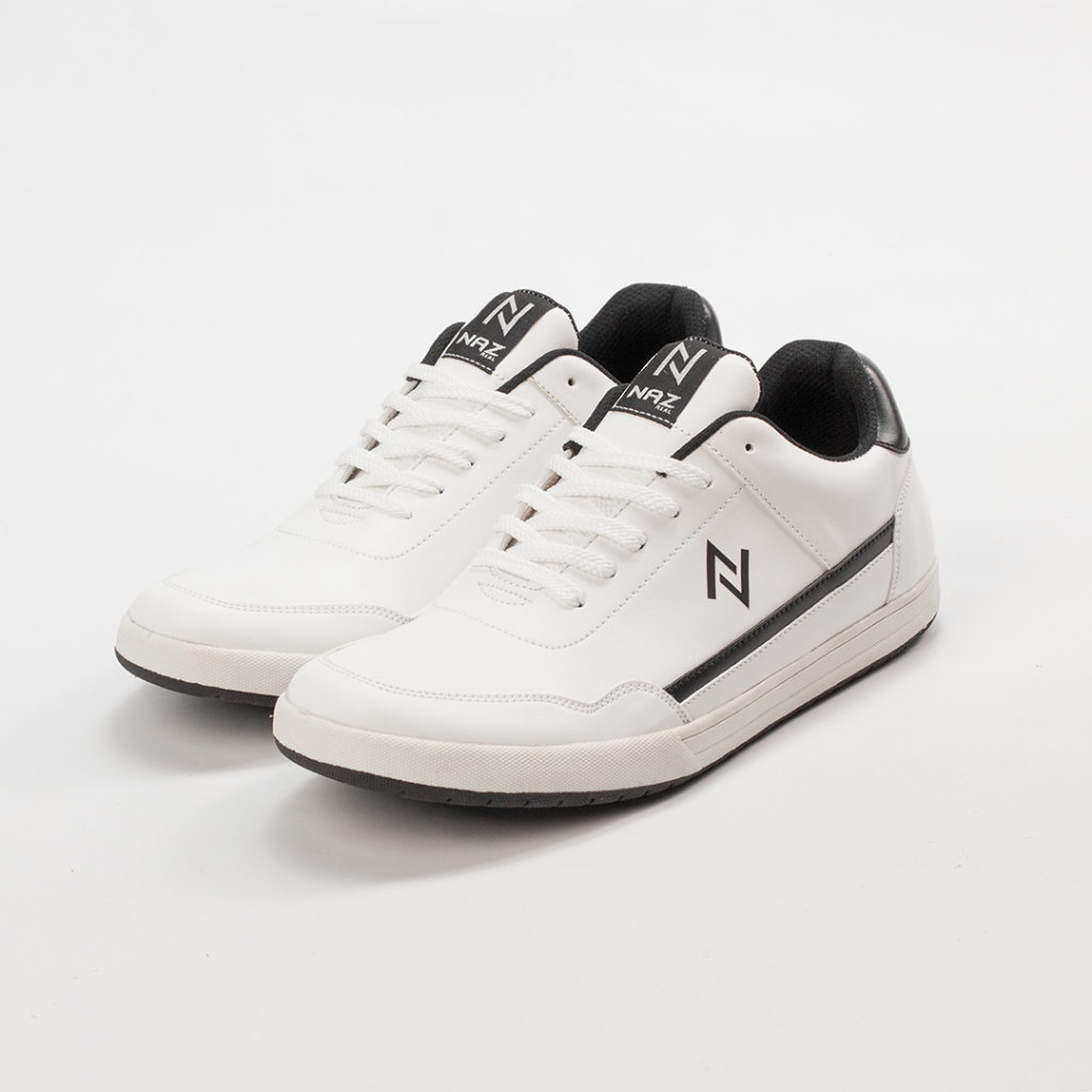 LEONARDO WHITE BLACK - KING 028 - Sepatu Sneakers Pria Original - Sepatu Pria Sneakers - Sepatu Pria Keren - Sepatu Pria Casual - Sneaker Cowok