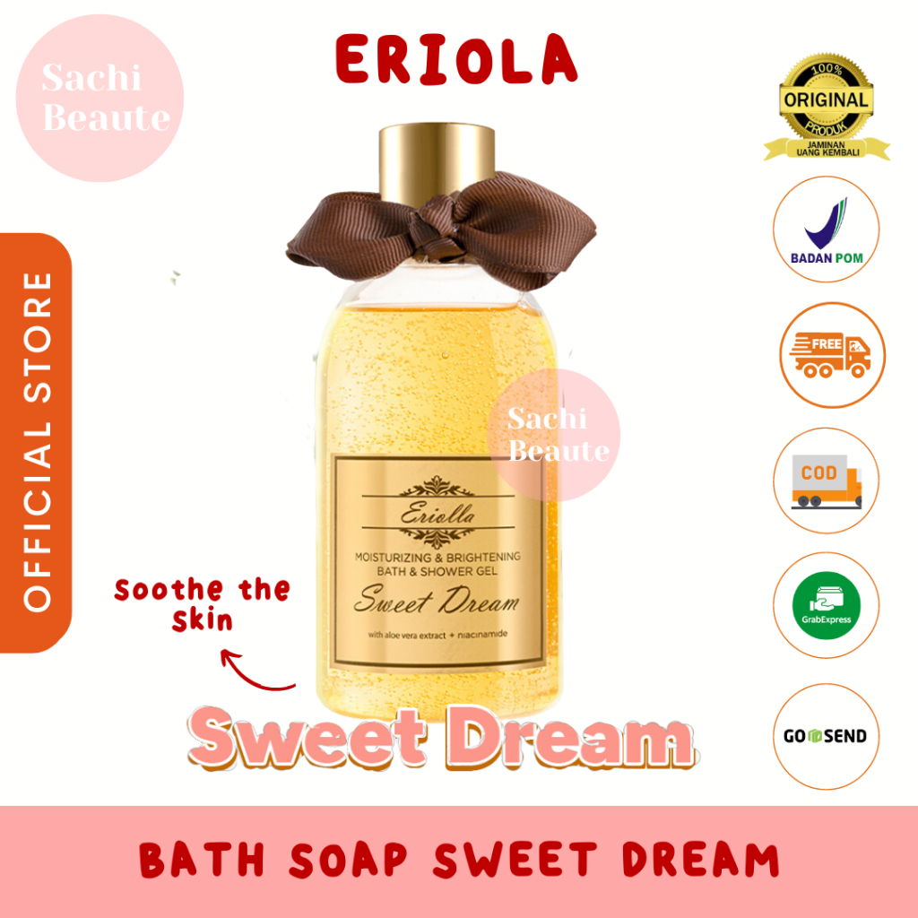 ERIOLLA Sabun Mandi Gel Pemutih Bath &amp; Shower Gel Sweet, Golden Glow &amp; Clarity White Dream Moisturizing &amp; Brightening