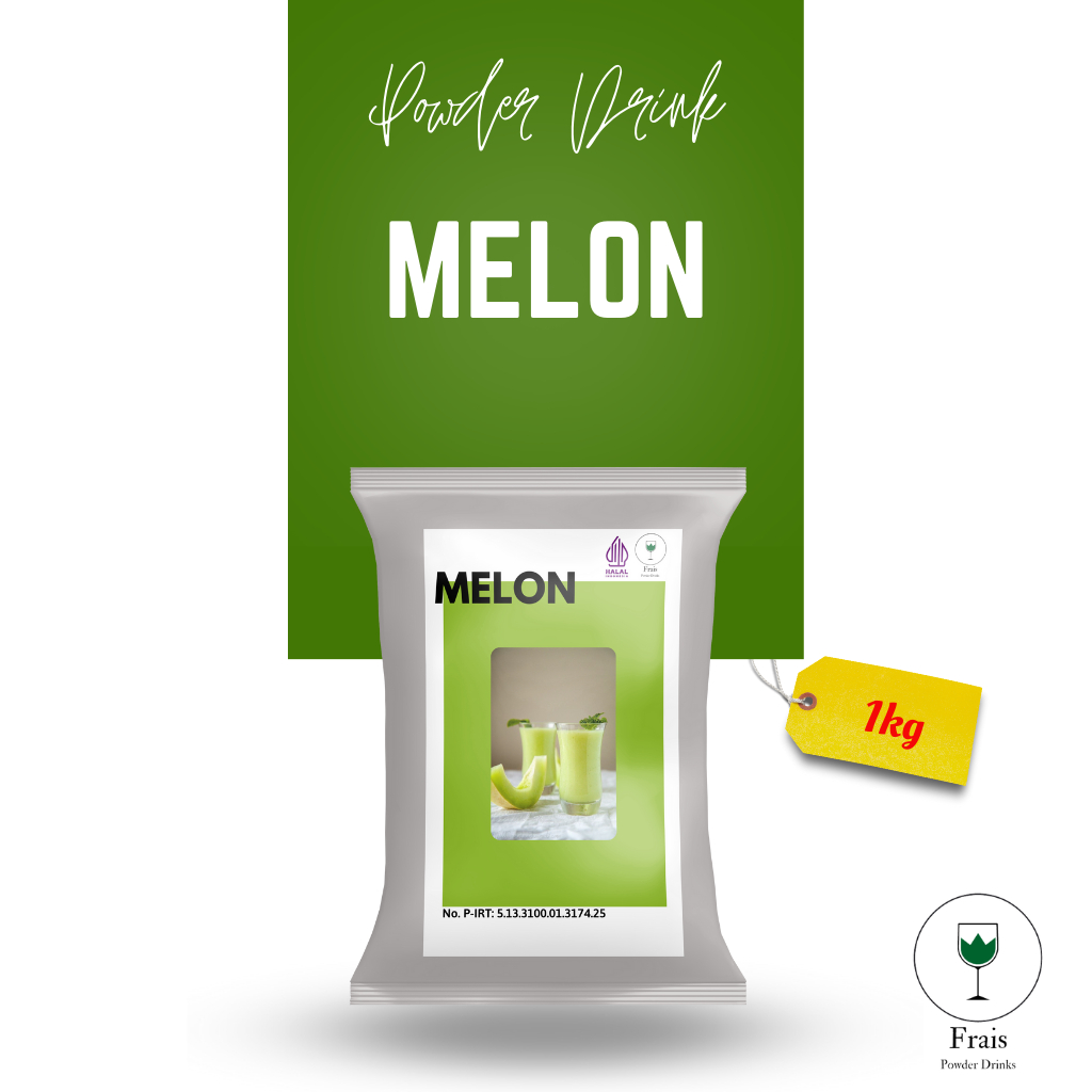 BUBUK MINUMAN RASA MELON 1KG / SERBUK MINUMAN ANEKA RASA / BUBUK MINUMAN KEKINIAN / MINUMAN INSTAN / DRINKS POWDER / SERBUK MINUMAN BOBA