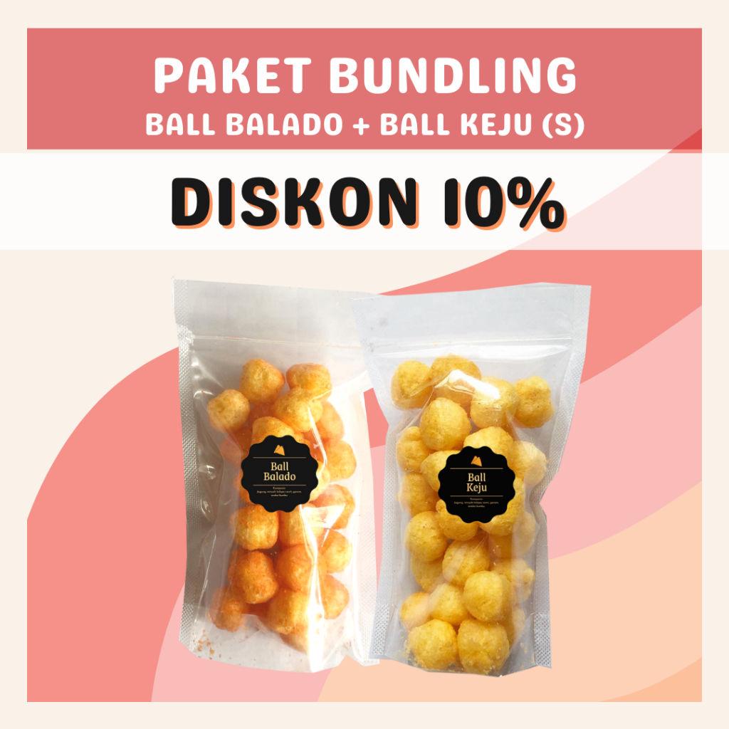 [DELISH SNACKS] Paket Bundling Ball Cokelat + Keju + Balado (S) / Bundle Package Snack Cemilan Camilan Chiki Ball