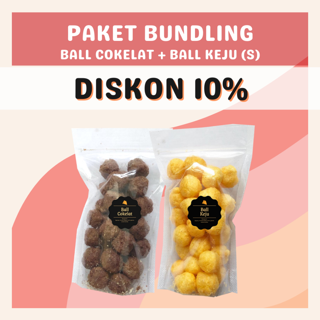 [DELISH SNACKS] Paket Bundling Ball Cokelat + Keju + Balado (S) / Bundle Package Snack Cemilan Camilan Chiki Ball