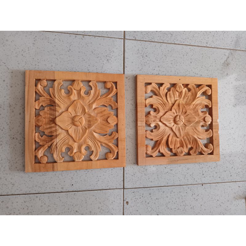 Ornamen Ukiran Kayu Loster Bofen Roster Kayu Ukir 30x30 cm