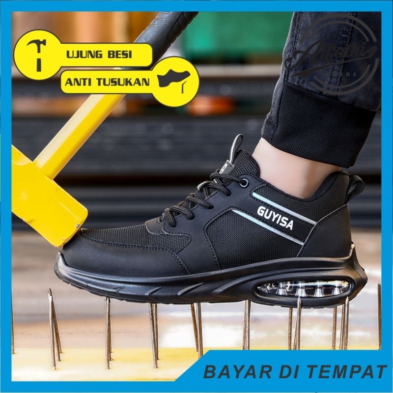 AlFathi Sepatu Safety Sneakers Sport Guyisa Black