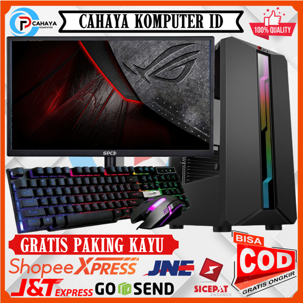 PC Gaming Editing Murah Intel I7 Ram 16GB Vga 4GB Monitor LED 19 inch Keyboard Mouse Siap Pakai