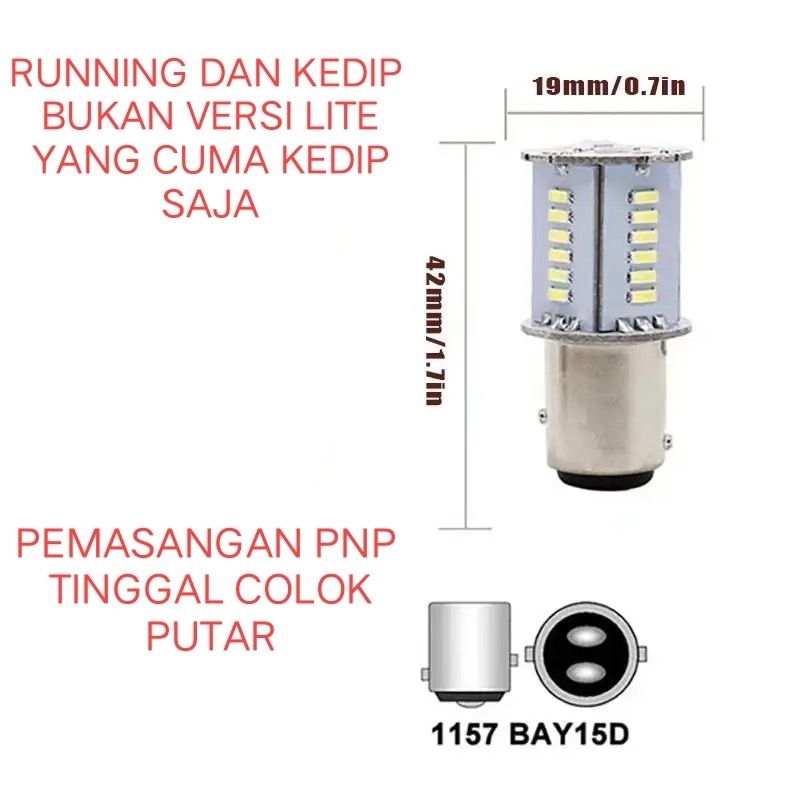 Lampu Rem Bayonet 1157 Kedip + Running 30 SMD R328