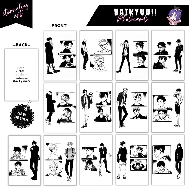 Haikyuu traditional fanart photocard by eternalvy
