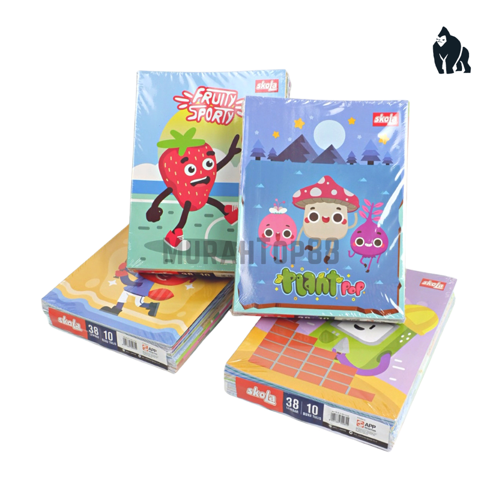 

RB Buku Tulis SKOLA 38 Lembar Murah / Buku Sekolah Anak Bergaris Karakter Sidu Sinar Dunia [PER PACK