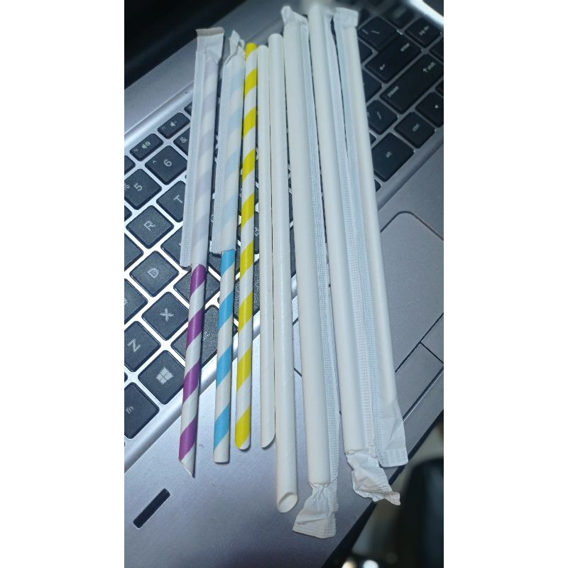 Sedotan Kertas Paper Straw Polos Warna Food Grade