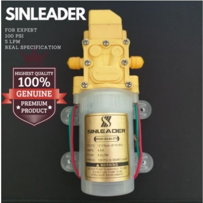 DINAMO POMPA AIR DC 12 VOLT SINLEADER HIU 5 LITER PER MENIT 100 PSI SOKET DRAT BIRU