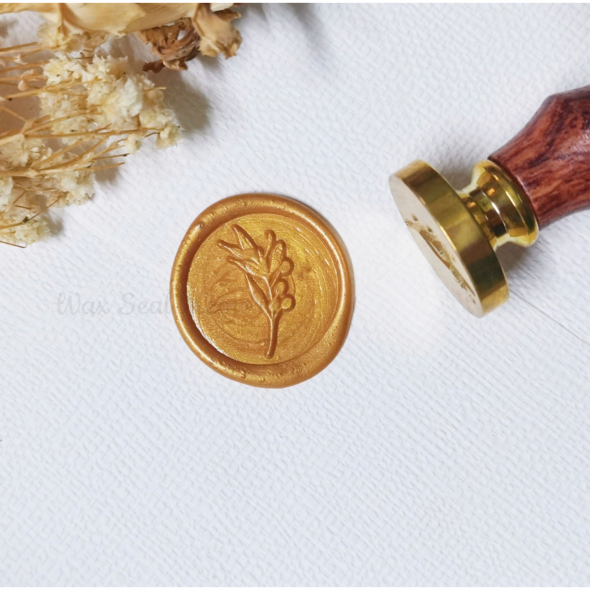 

(KSC) Dill Mustard - 1 Pcs seal wax coin sticker siap pakai ready stock (Include double tape) / souvenir pernikahan / accesories / calligraphy / journaling / undangan / hampers