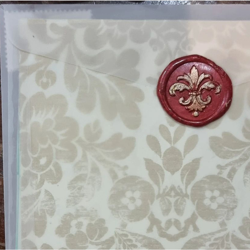 

(WGI) Victorio (Wine red with Gold Ink) - 1 Pcs seal wax coin sticker siap pakai ready stock (Include double tape) / souvenir pernikahan / accesories / calligraphy / journaling / undangan / hampers
