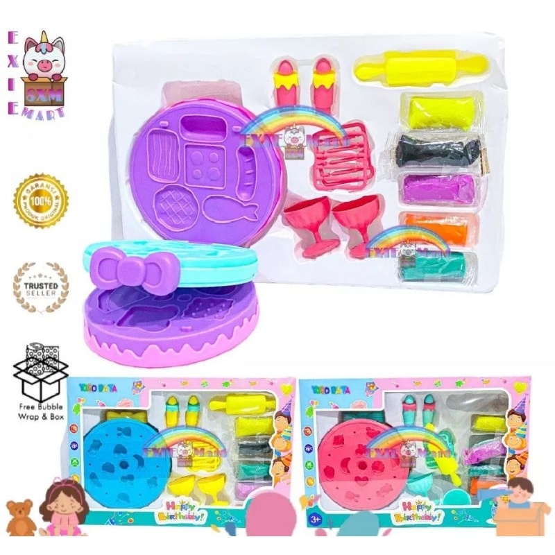 Mainan Edukasi Fun Doh Set Cetakan Kue Ulang Tahun / Mainan Lilin Plastisin Aman Ber SNI Cocok Buat Set Hadiah Anak / Mainan Play Doh Edukasi Anak