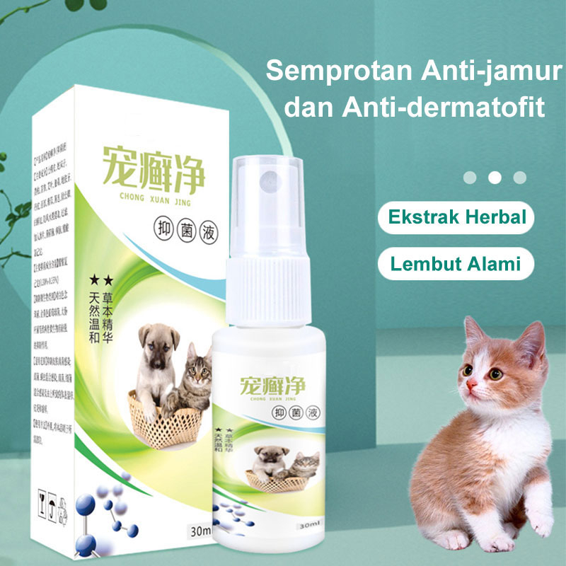 Obat Jamur Kucing Anjing Kelinci Anti Scabies Demodex Impetigo Jamur Kutu Parasit Cacing Hati Gatal Kulit 30ml