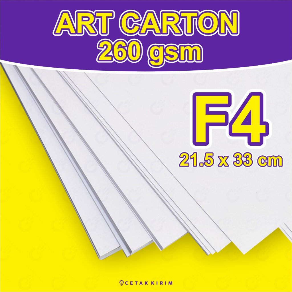 

20 Lembar ArtCarton 260gsm F4 Kertas Tebal Glossy Premium