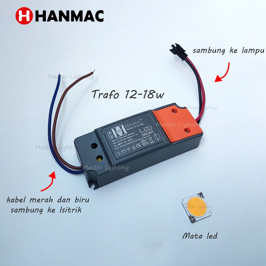 Lampu mata chip led 15w DC bridglux cob hpl downlight warm white