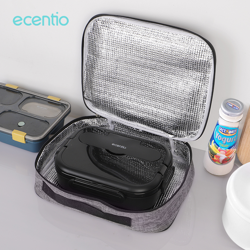 ecentio &amp; FOODI tas bekal makanan flat Lunch Bag for 3/4/5 Sekat tempat makan anak/tas tempat makan Lunch Bag/tas kotak makan siang/tas kecil/tas karakter/Tas piknik