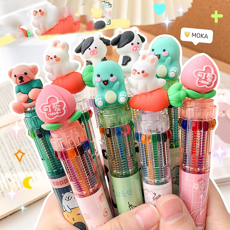 Pulpen 10 Warna Karakter Pulpen Warna Warni Anak Sekolah