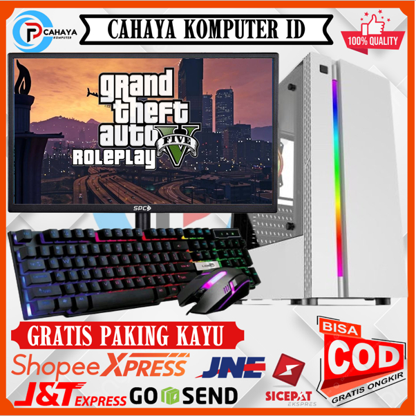 PC Gaming Murah Intel I5 Ram 16GB SSD 128GB VGA 4GB Monitor 24 Inch Keyboard Mouse RGB Siap Pakai