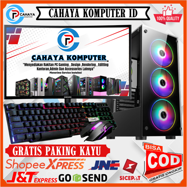 PC Gaming Intel Core I7 3770 Ram 16Gb SSD 512GB VGA 4GB LED Samsung Curved 24 Inch Siap Pakai murah