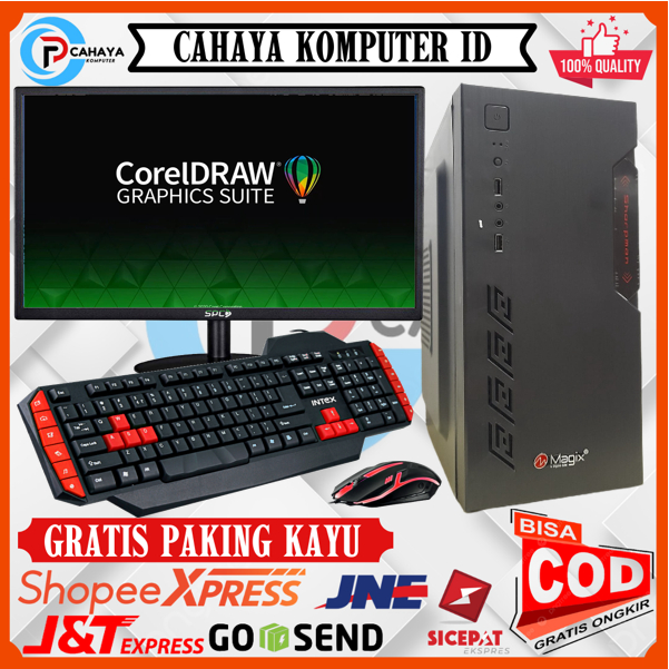 PC MURAH BUAT DESIGN FULSET INTEL I3 RAM 4GB HDD 500GB MONITOR 19 INCH SIAP PAKAI