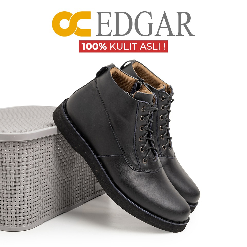 OC-EDGAR SEPATU BOOT PRIA KULIT ASLI ODON CIBADUYUT BEST QUALITY READY STOCK BIG SIZE ZUMBO SIZE 47